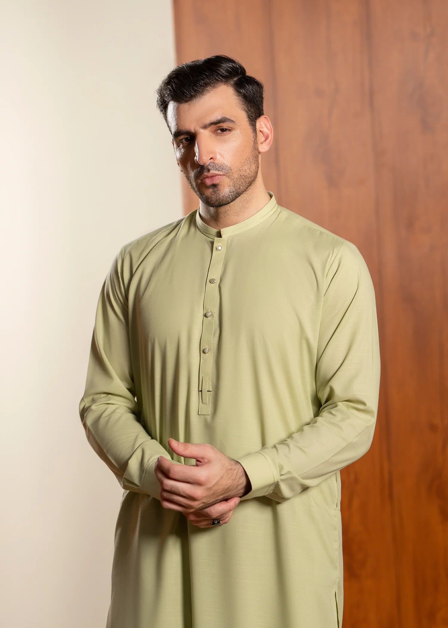 Mustard Wash & Wear Shalwar Kameez (2-Piece) - Image 2