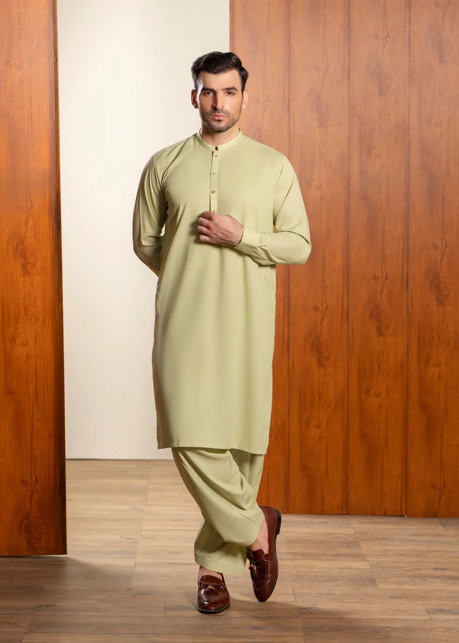 Mustard Wash & Wear Shalwar Kameez (2-Piece) - Image 5