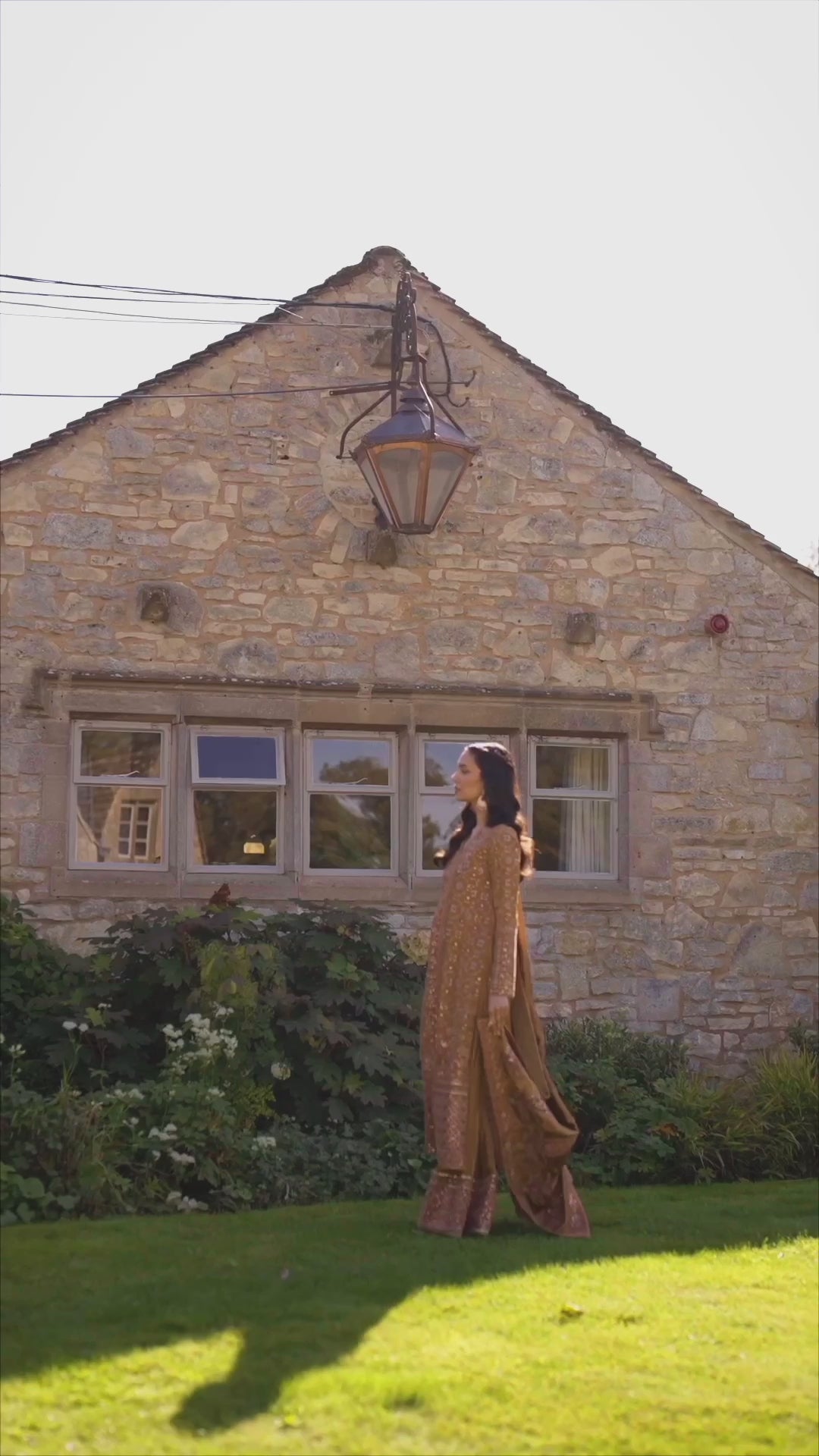 Mustard Brown Embroidered Velvet Salwar Kameez (3-Piece) - Image 7