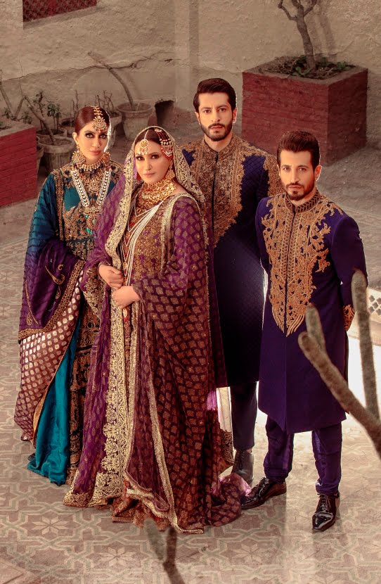 Navy Blue Gold Embroidered Raw Silk Sherwani (2-Piece) - Image 3