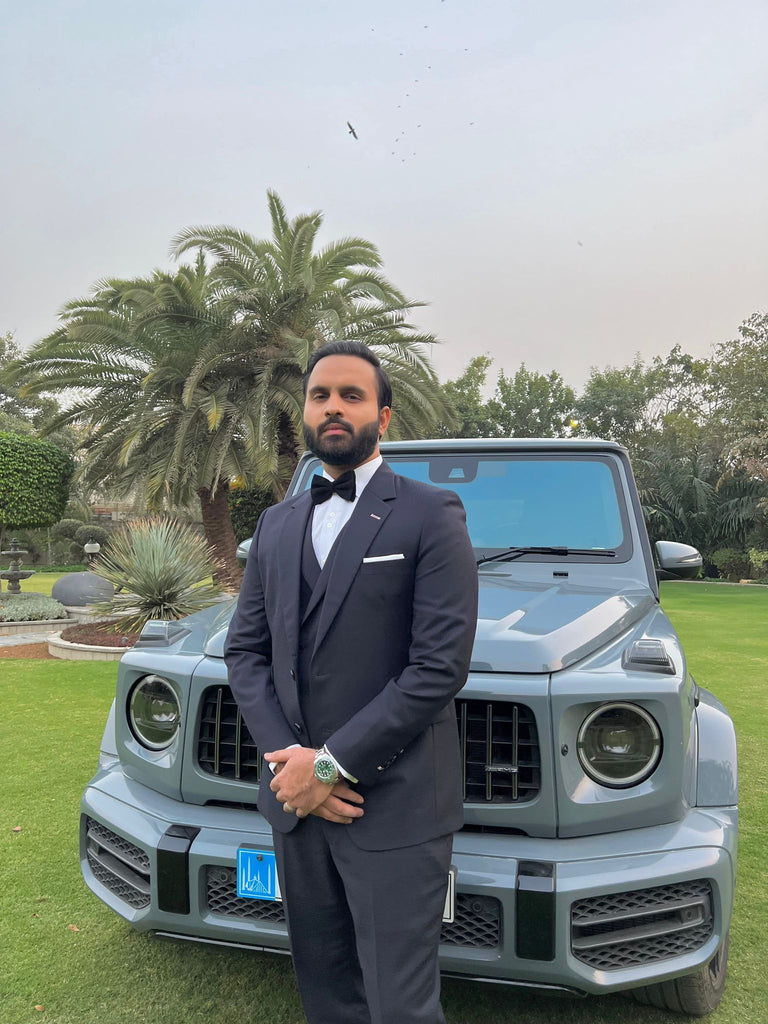 Navy Blue Wool Blend Three-Piece Groom Suit (3-Piece) - Image 4