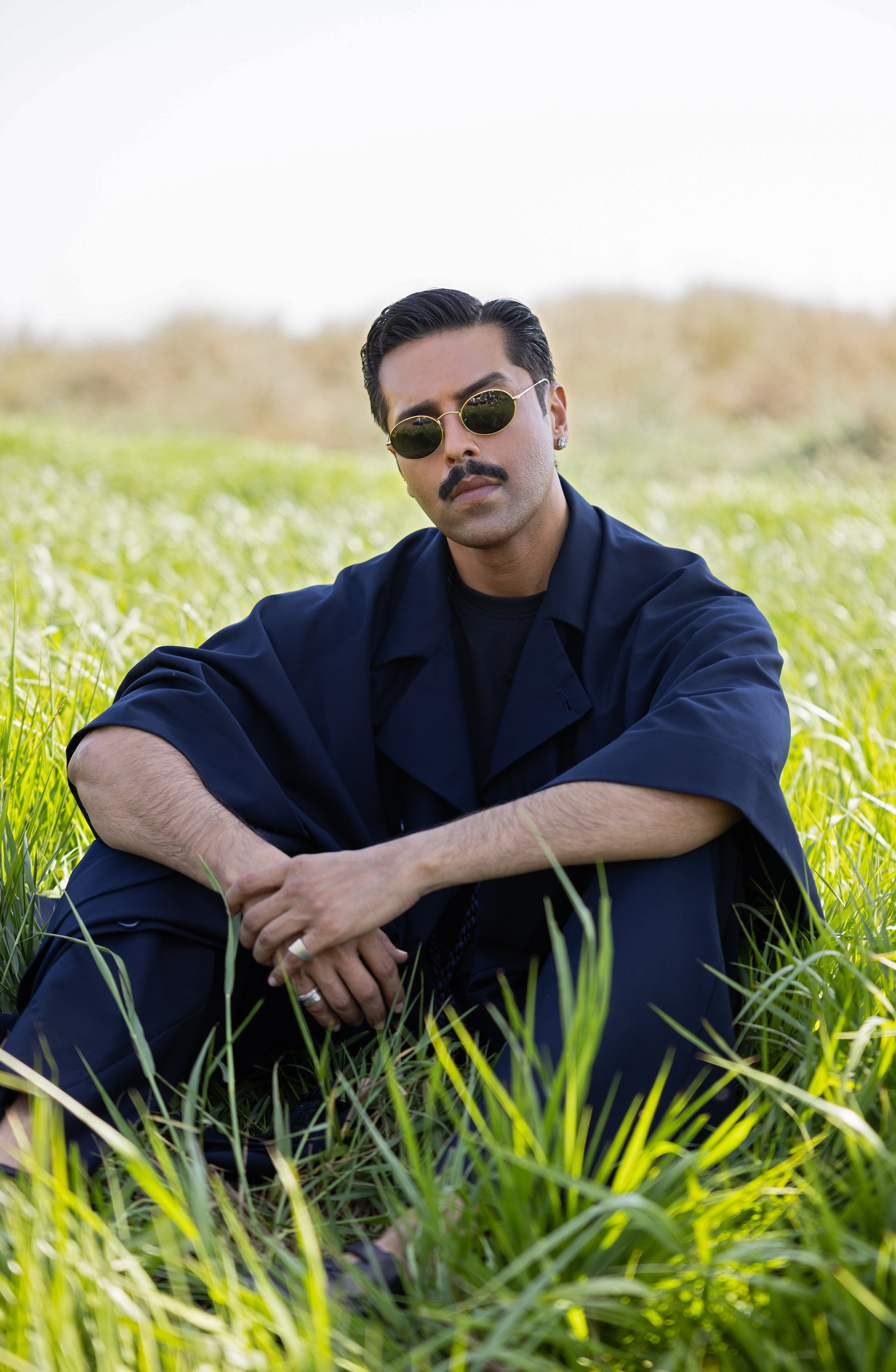 Navy Blue Embroidered Silk-Blend Sherwani (2-Piece) - Image 5