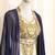 Pakistani Navy Blue & White Zari Georgette Kaftan (2-Piece) - Image 3