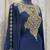 Pakistani Navy Blue Zari Embroidered Georgette Kaftan (1-Pc) - Image 3