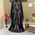 Pakistani Navy Blue Zari & Crystal Georgette Kaftan (1-Pc) - Image 2