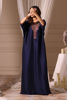 Pakistani Navy Blue Hand-Embellished Raw Silk Kaftan (1-Pc) - Image 8