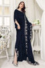 Pakistani Navy Blue Pearl & Stone Velvet Kaftan (2-Piece) - Image 2