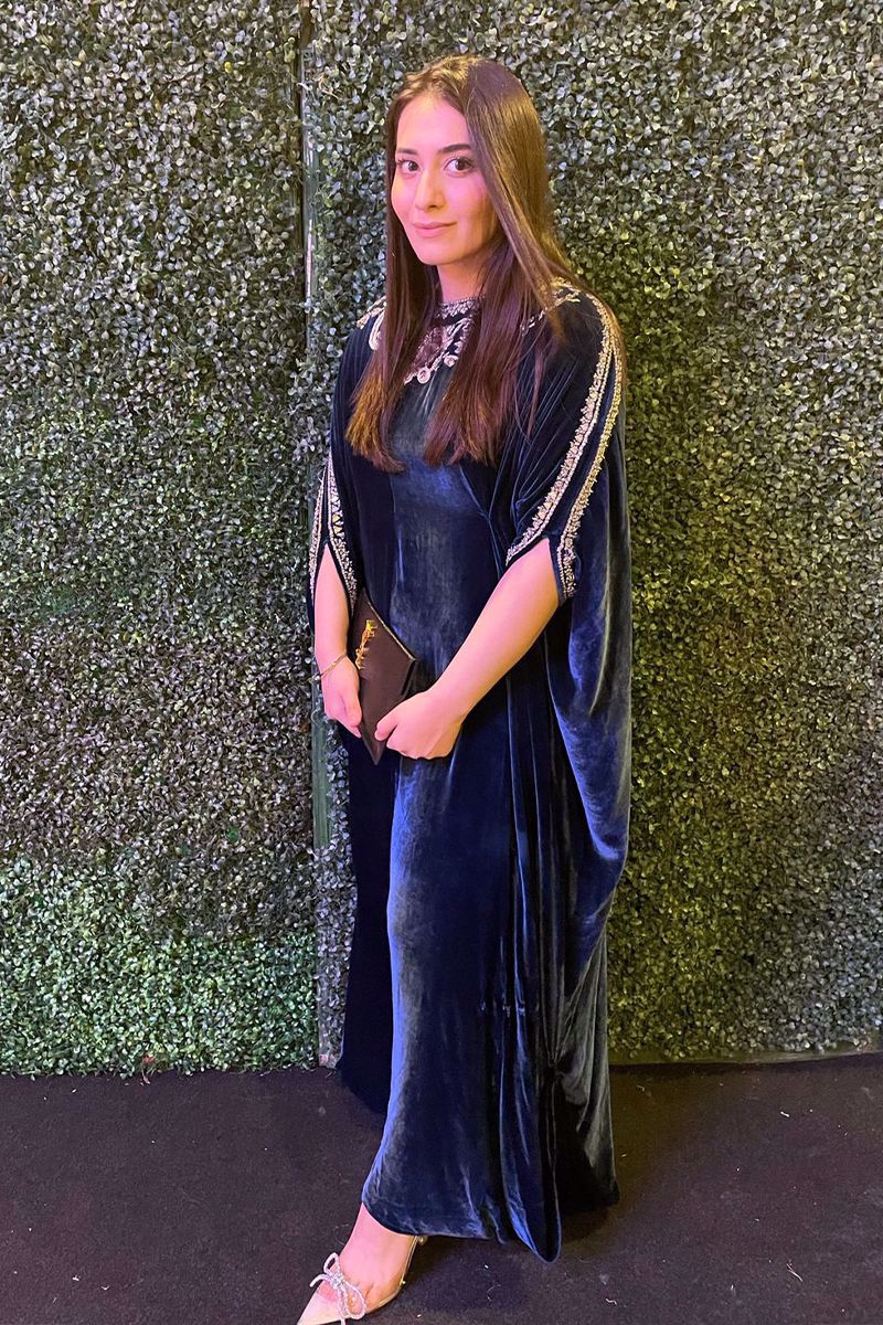 Pakistani Navy Zardozi Velvet Moroccan Kaftan (1-Pc) - Image 1