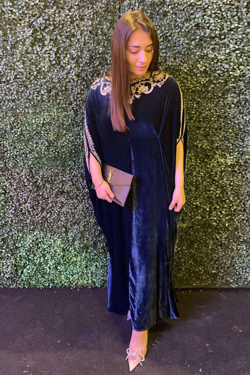 Pakistani Navy Zardozi Velvet Moroccan Kaftan (1-Pc) - Image 2