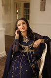 Navy Blue Embroidered Chiffon Kalidar (2-Piece) - Image 11