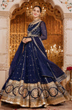Navy Blue Embroidered Chiffon Kalidar (2-Piece) - Image 2