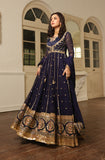 Navy Blue Embroidered Chiffon Kalidar (2-Piece) - Image 3