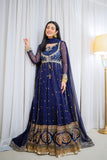 Navy Blue Embroidered Chiffon Kalidar (2-Piece) - Image 4