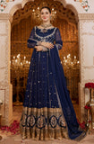Navy Blue Embroidered Chiffon Kalidar (2-Piece) - Image 5