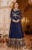 Navy Blue Embroidered Chiffon Kalidar (2-Piece) - Image 6