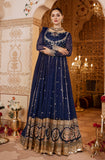 Navy Blue Embroidered Chiffon Kalidar (2-Piece) - Image 7