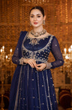 Navy Blue Embroidered Chiffon Kalidar (2-Piece) - Image 8