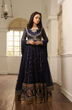 Navy Blue Embroidered Chiffon Kalidar (2-Piece) - Image 9
