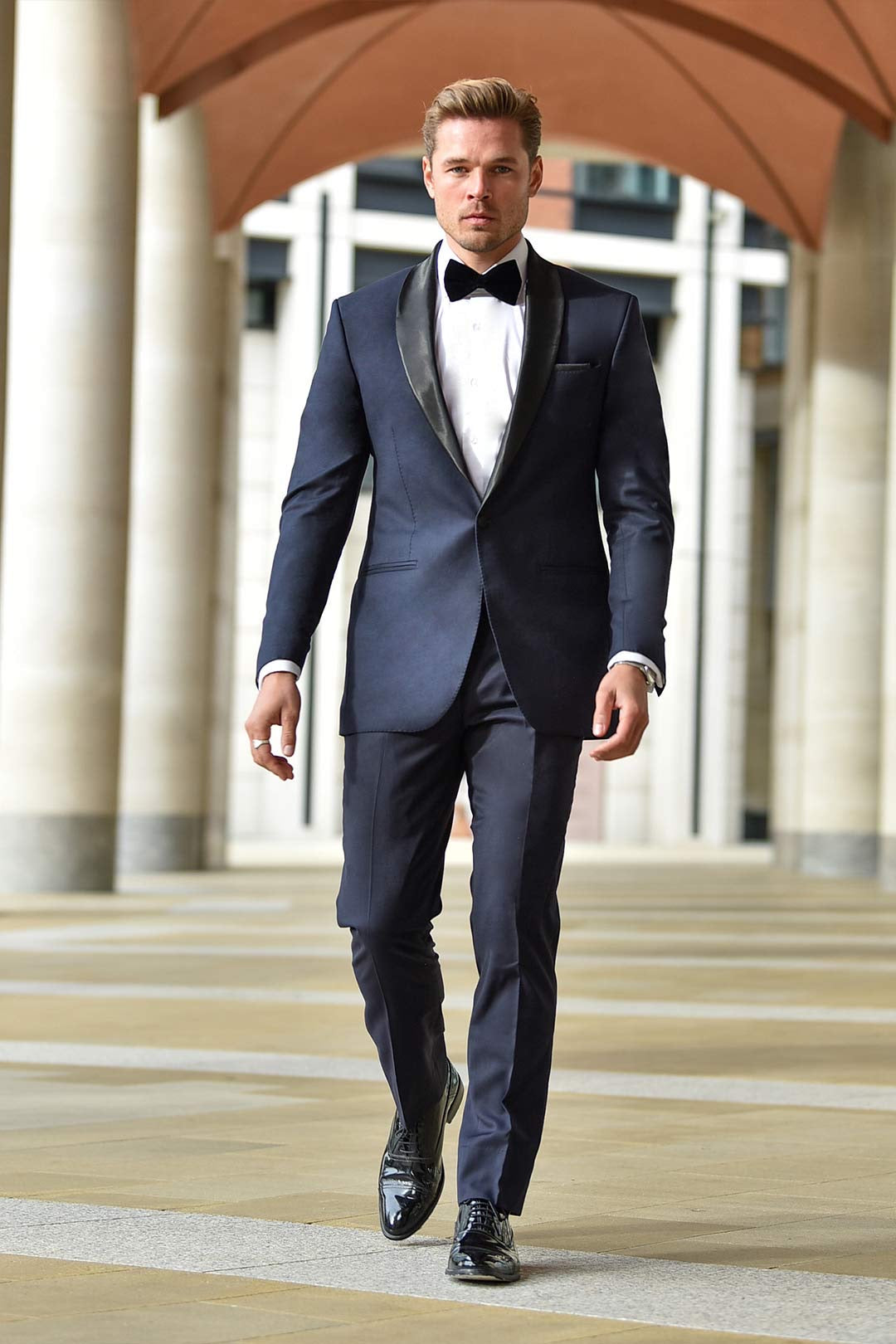 Navy Blue Italian Fabric Tuxedo Suit (2-Piece) - Image 3