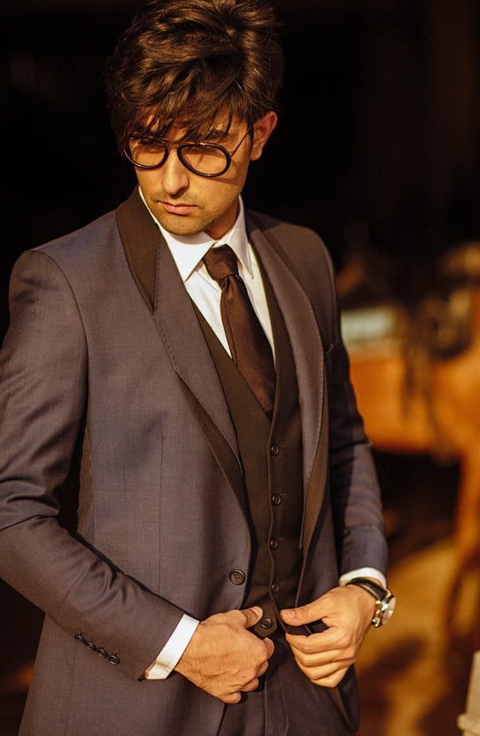 Navy Blue Tarkashi Cotton & Suiting Tuxedo (3-Piece) - Image 3