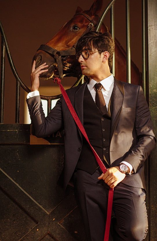 Navy Blue Tarkashi Cotton & Suiting Tuxedo (3-Piece) - Image 5