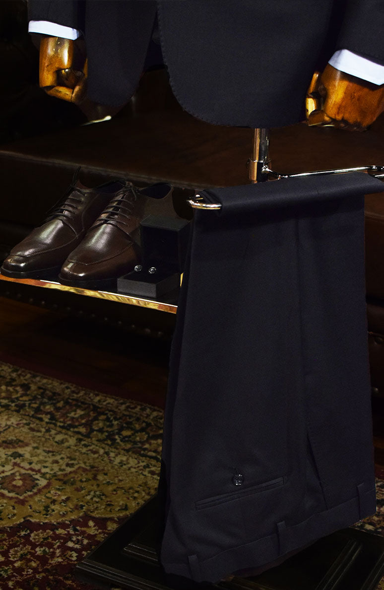 Navy Blue Terry Rayon Two-Piece Suit (Slim Fit) - Image 3