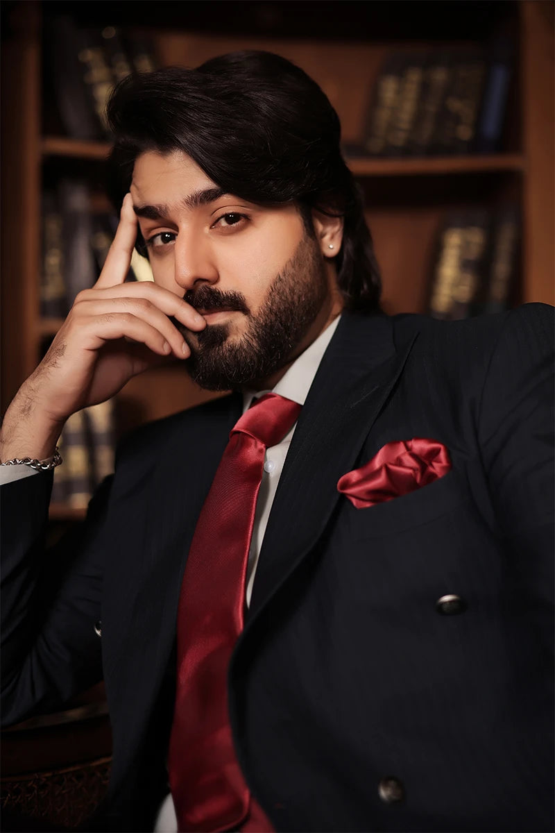 Navy Blue Wool Double-Breasted Suit (2-Piece) - Image 3