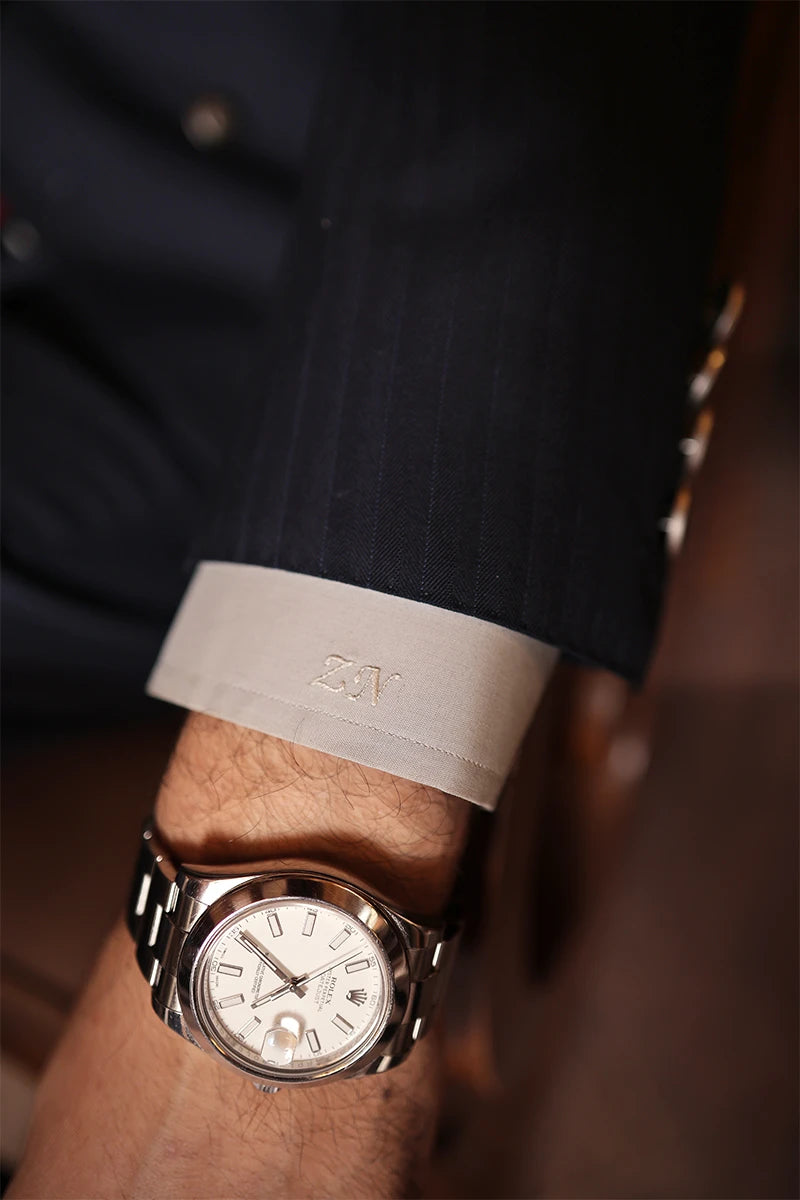 Navy Blue Wool Double-Breasted Suit (2-Piece) - Image 4