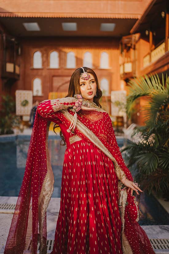 Navy Blue Chata Work Romani Silk Pishwas (2-Piece) - Image 10