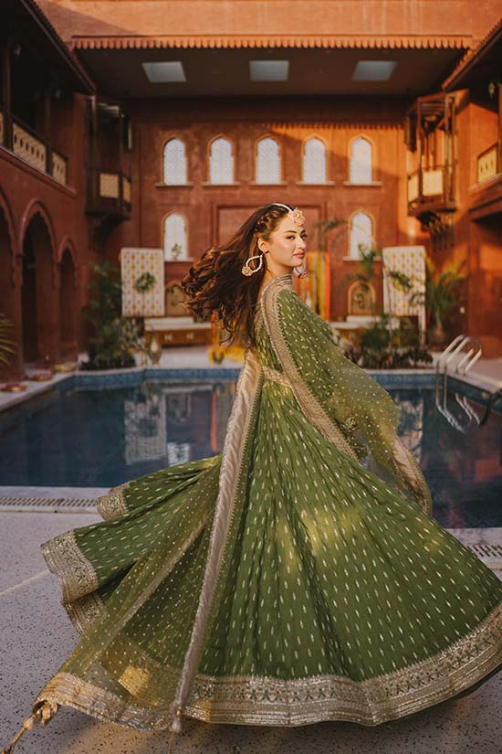 Navy Blue Chata Work Romani Silk Pishwas (2-Piece) - Image 8