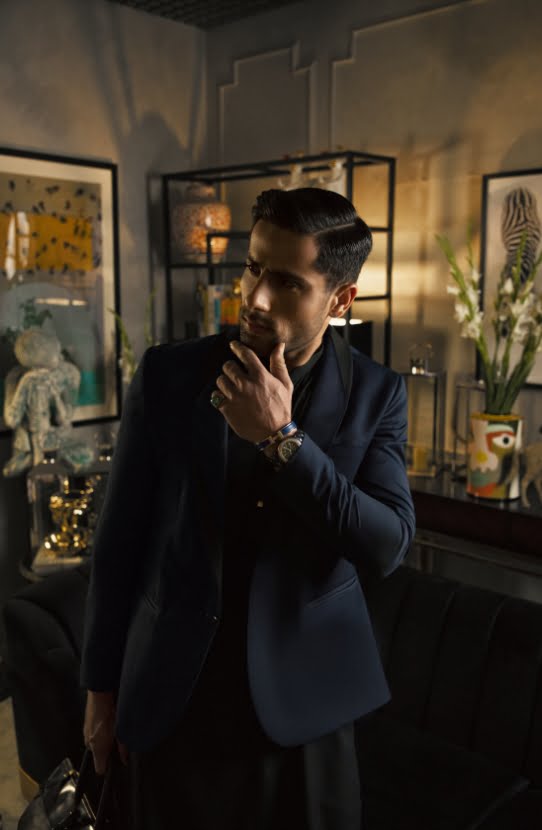 Navy Blue Suiting Prince Coat 3-Piece - Image 1