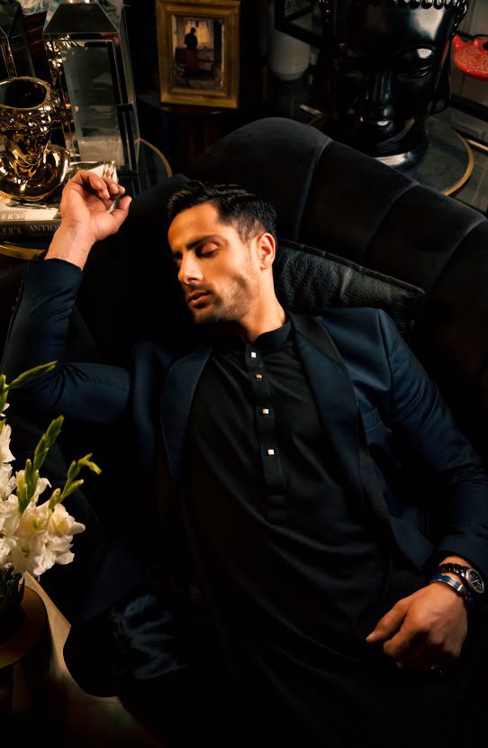 Navy Blue Suiting Prince Coat 3-Piece - Image 4