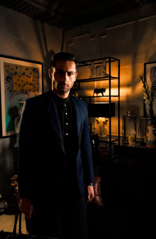 Navy Blue Suiting Prince Coat 3-Piece - Image 6