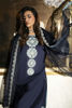 Pakistani Navy Blue Embellished Raw Silk Salwar Kameez (3-Piece) - Image 10