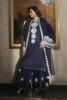 Pakistani Navy Blue Embellished Raw Silk Salwar Kameez (3-Piece) - Image 11