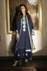 Pakistani Navy Blue Embellished Raw Silk Salwar Kameez (3-Piece) - Image 2