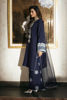 Pakistani Navy Blue Embellished Raw Silk Salwar Kameez (3-Piece) - Image 3