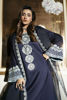 Pakistani Navy Blue Embellished Raw Silk Salwar Kameez (3-Piece) - Image 6