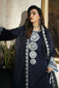Pakistani Navy Blue Embellished Raw Silk Salwar Kameez (3-Piece) - Image 8