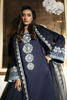 Pakistani Navy Blue Embellished Raw Silk Salwar Kameez (3-Piece) - Image 9