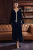 Navy Blue Embroidered Velvet Salwar Kameez (3-Piece) - Image 4