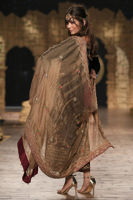 Pakistani Navy Blue Embellished Velvet Salwar Kameez (3-Piece) - Image 4