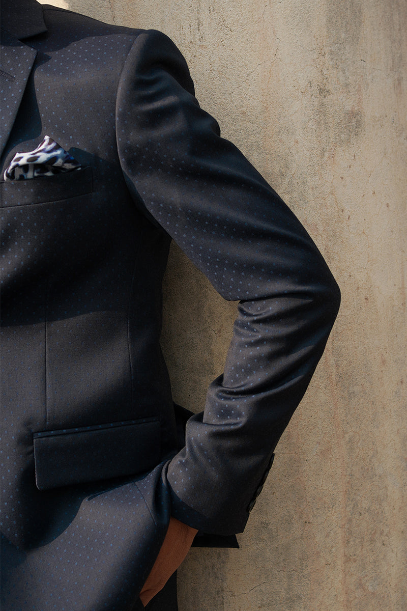 Navy Blue Super 130 Italian Wool Suit (2-Piece) - Image 2