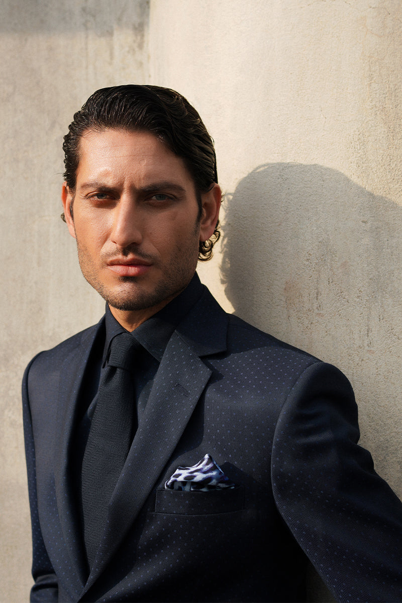 Navy Blue Super 130 Italian Wool Suit (2-Piece) - Image 3
