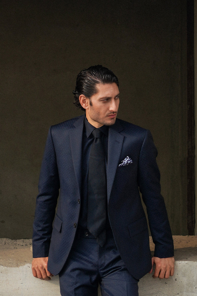 Navy Blue Super 130 Italian Wool Suit (2-Piece) - Image 5