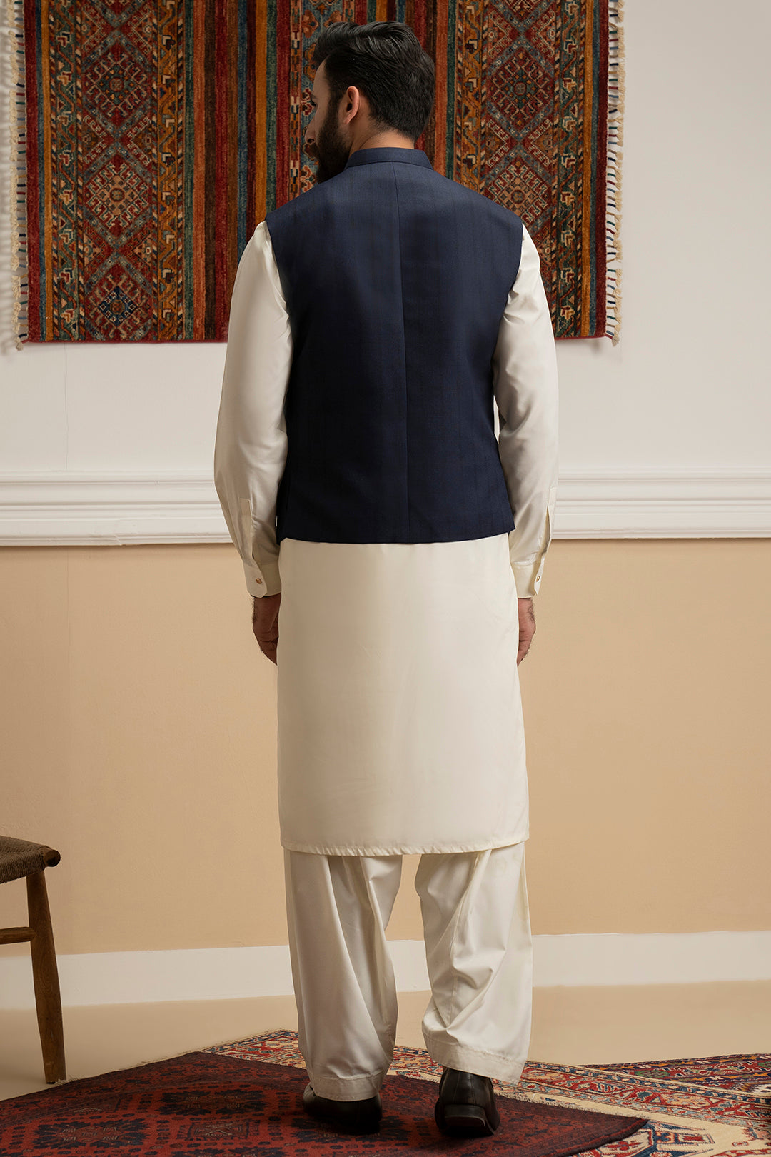 Navy Premium Fabric Waistcoat (3-Piece) - Image 10