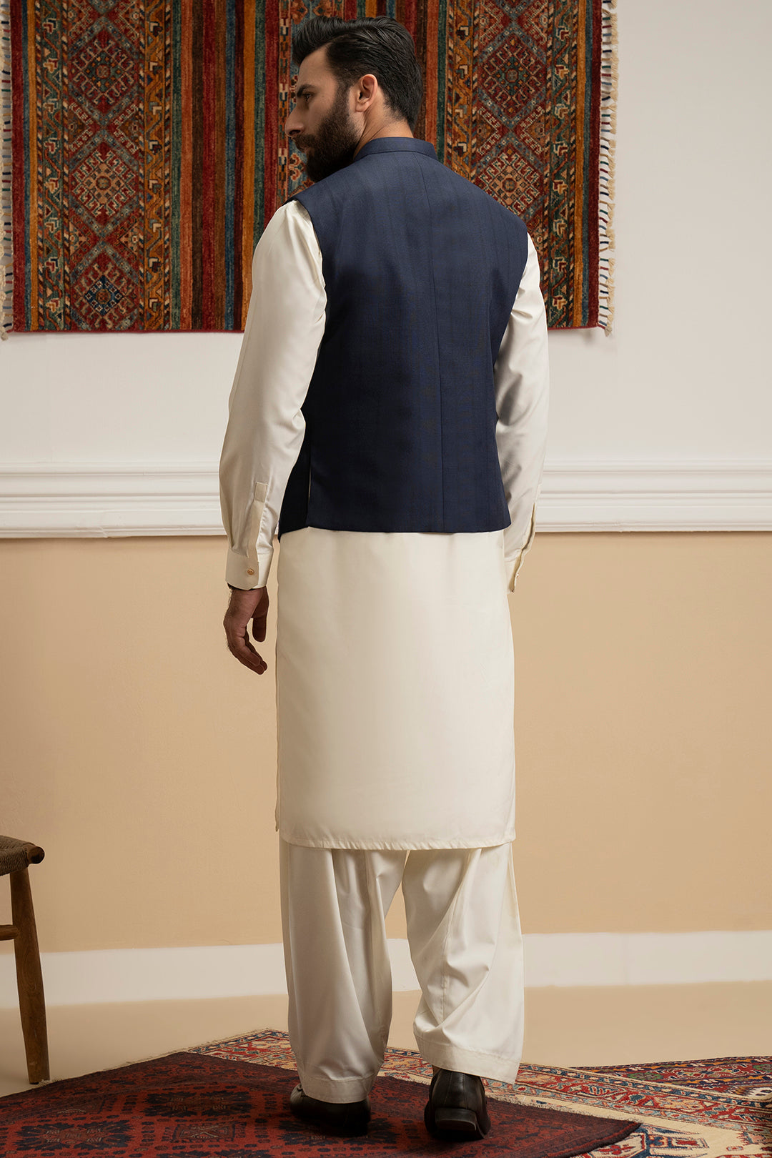 Navy Premium Fabric Waistcoat (3-Piece) - Image 11