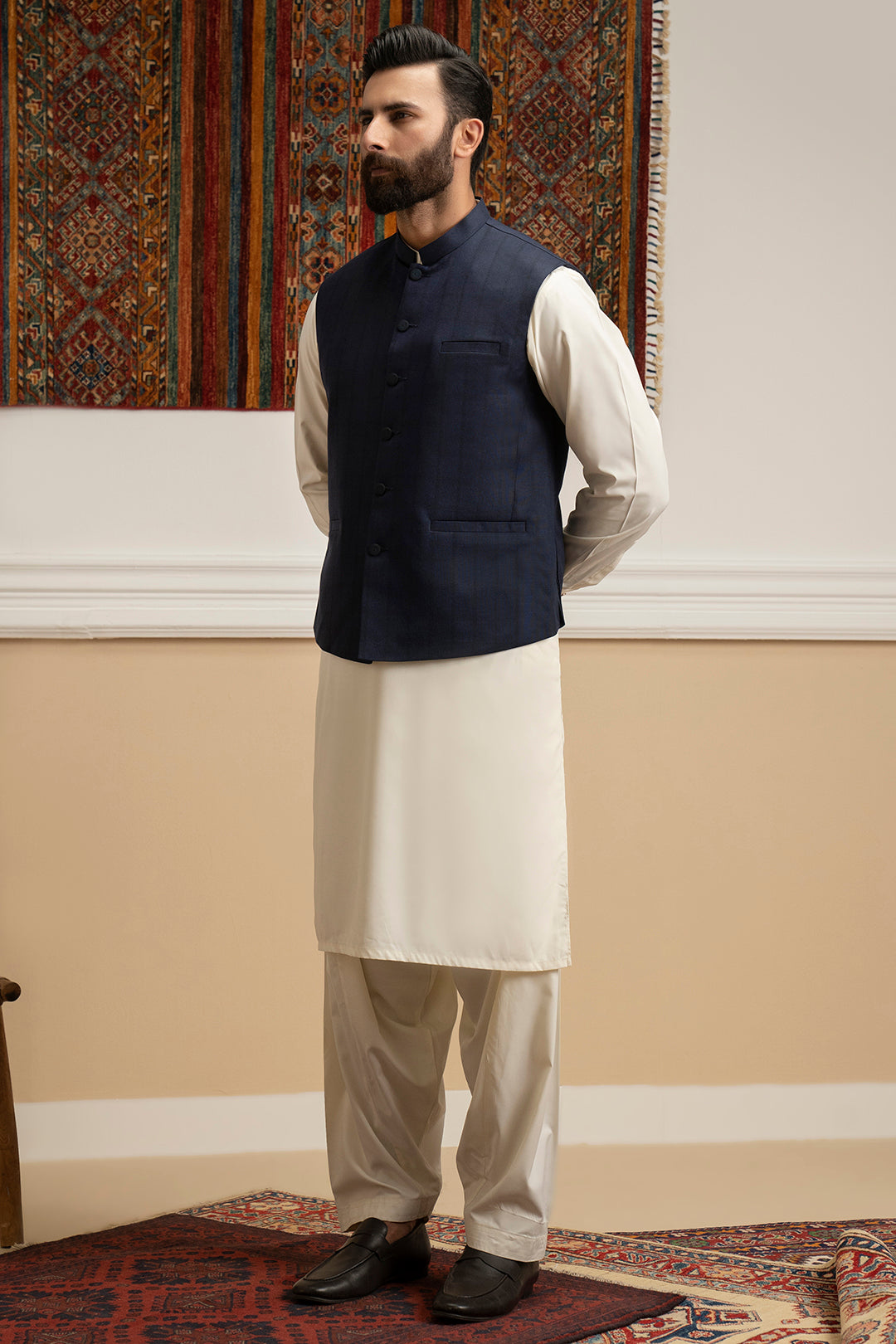 Navy Premium Fabric Waistcoat (3-Piece) - Image 6