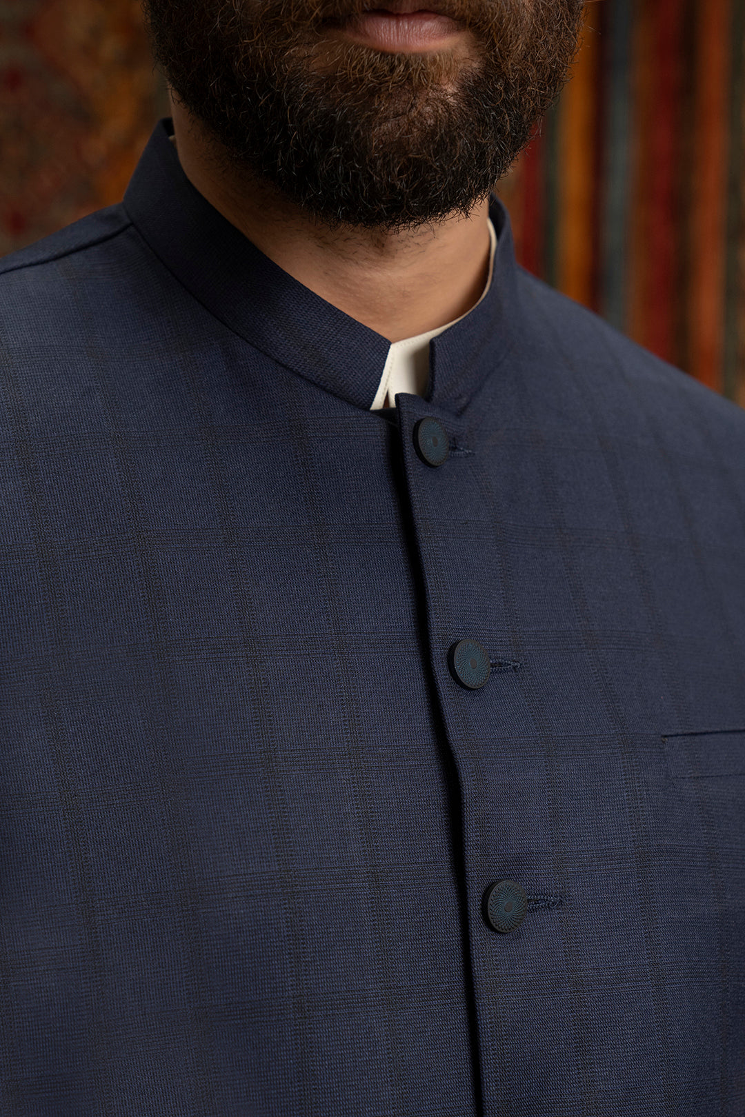 Navy Premium Fabric Waistcoat (3-Piece) - Image 7