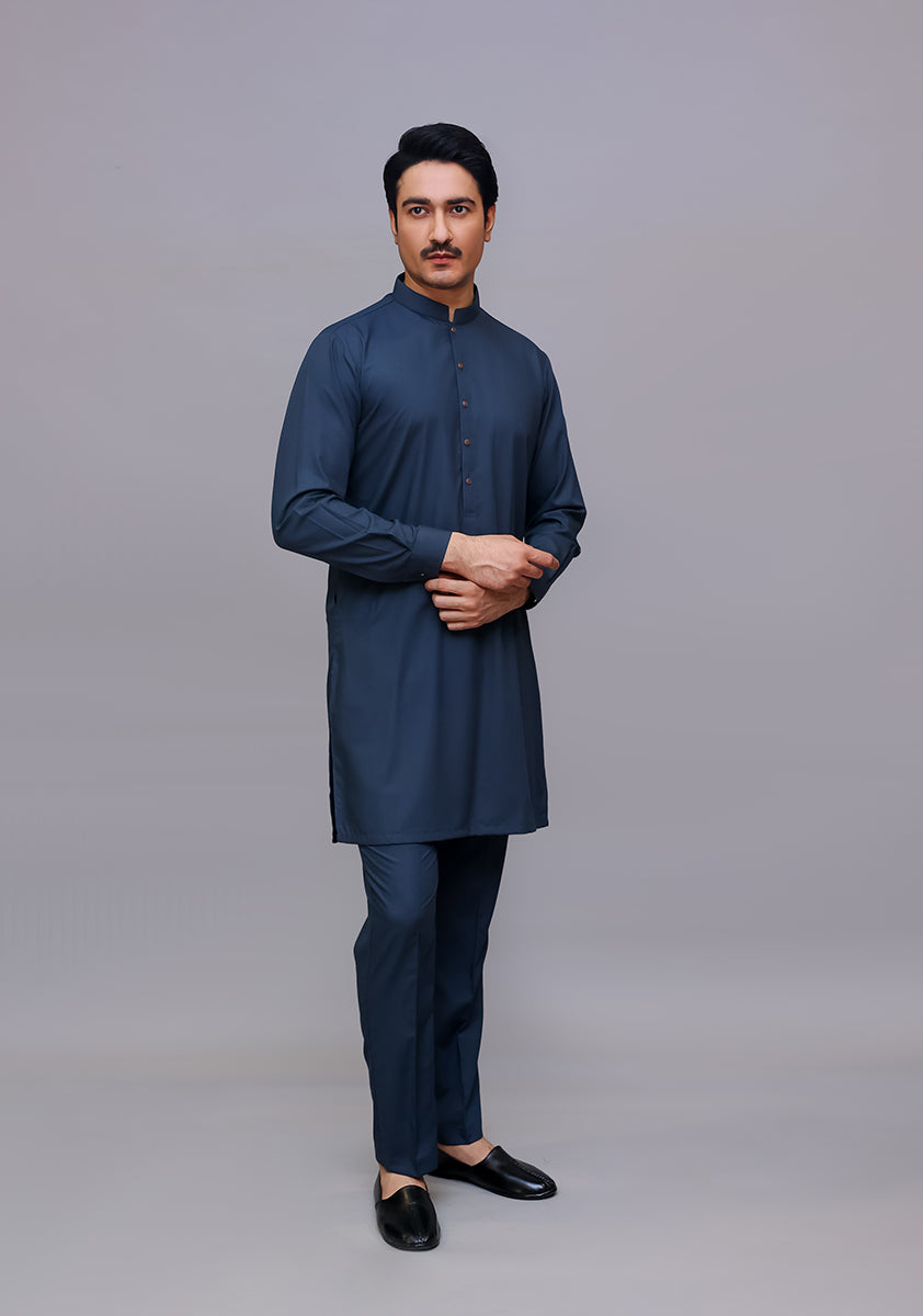 Dark Shadow Poly Viscose Slim Fit Kurta Trouser (2-Piece) - Image 2